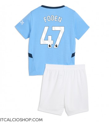 Manchester City Phil Foden #47 Prima Maglia Bambino 2024-25 Manica Corta (+ Pantaloni corti)